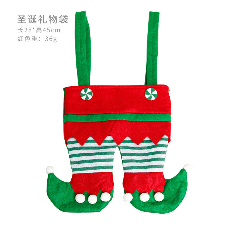Wholesale Christmas Elf Leg Bag Candy Bag Santa Claus Non-woven Fabric Decorations